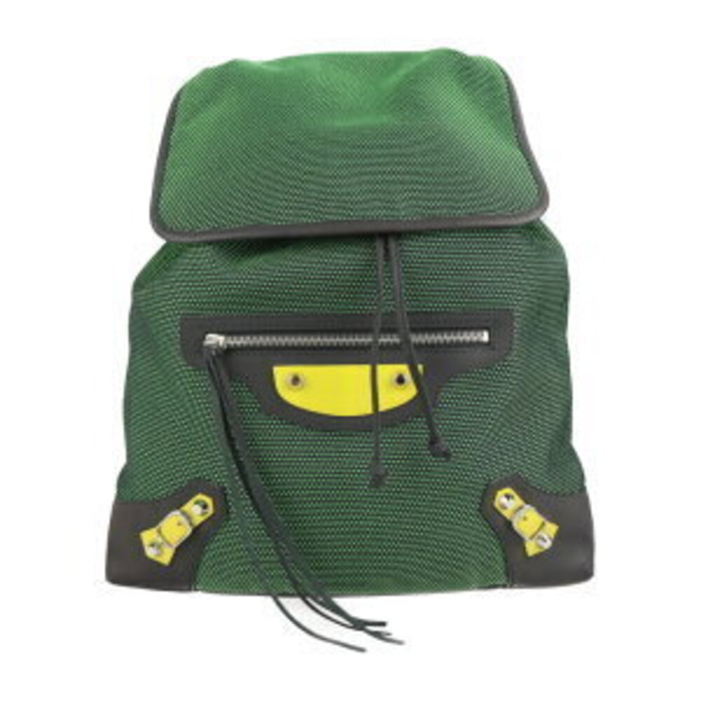 BALENCIAGA Traveler Shoulder Backpack Daypack leather green black - Picture 1 of 9